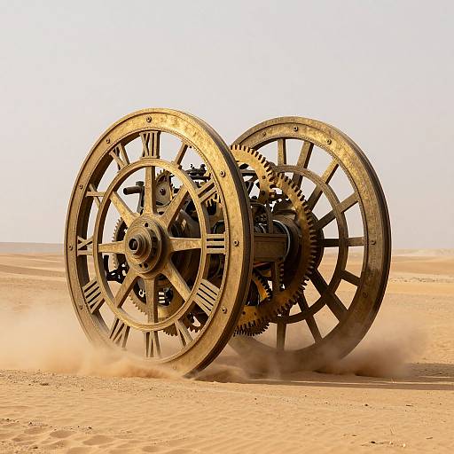 Colossal Clockwheels in Desert