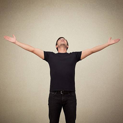 Man Embracing Freedom with Warmth