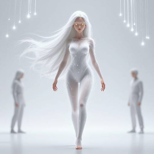 High Detail 3D White-Haired Figure