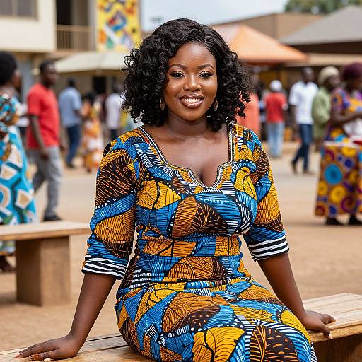 Confident African Woman in Ankara Outfit