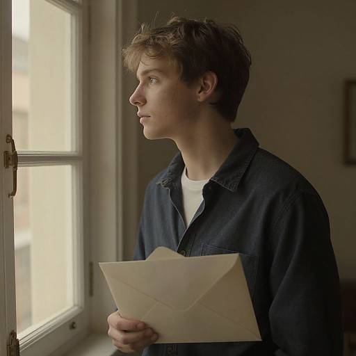 Young Man in Vintage Light Contemplation