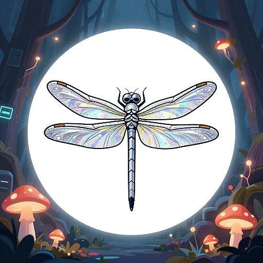 Futuristic Silver Dragonfly Avatar