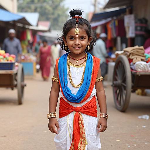 Photorealistic Child in Krishna Costume