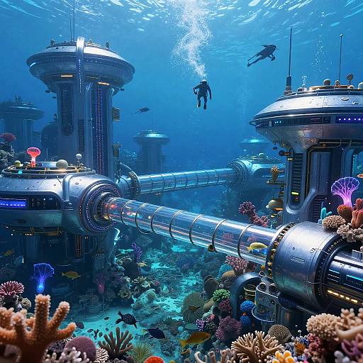 Futuristic Underwater Research Station