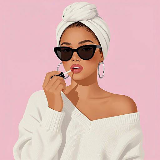 Stylish Woman Applying Lip Gloss