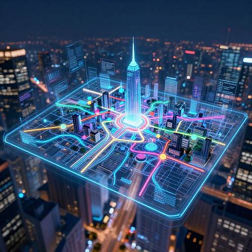 Futuristic Holographic City Map Generator