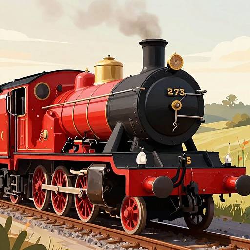 Vibrant Steam Engine Illustration