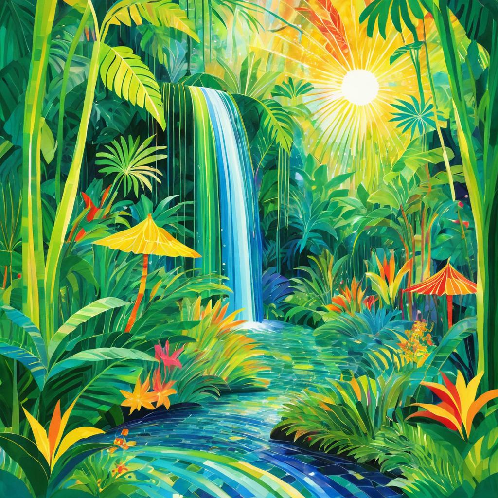 Enchanted Jungle with Hidden Waterfall