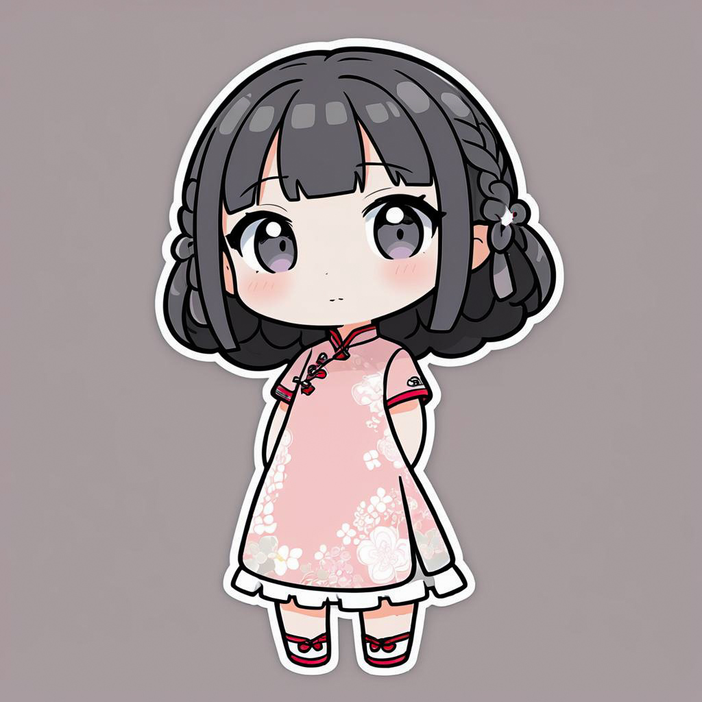 Cute Chibi Schoolgirl in Cheongsam Style