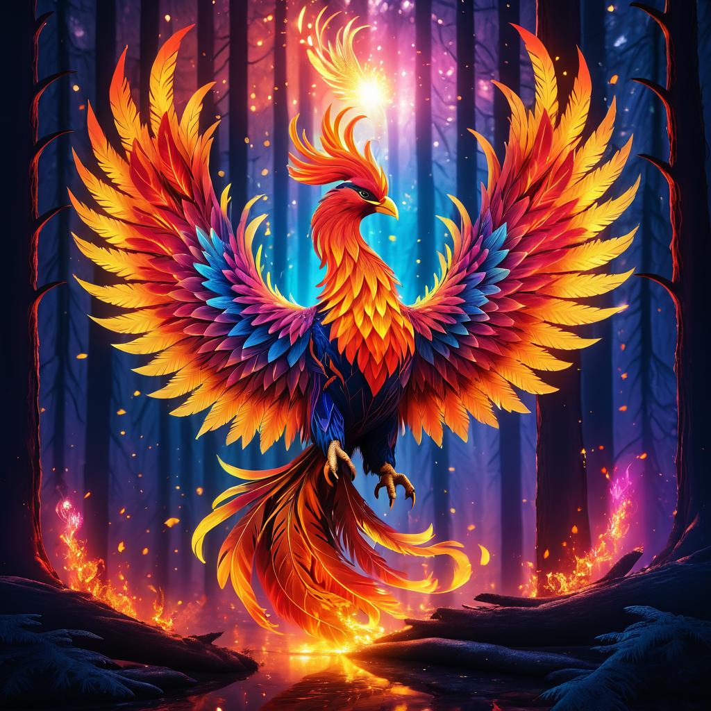 Mythical Phoenix Rising in Fantasy Art