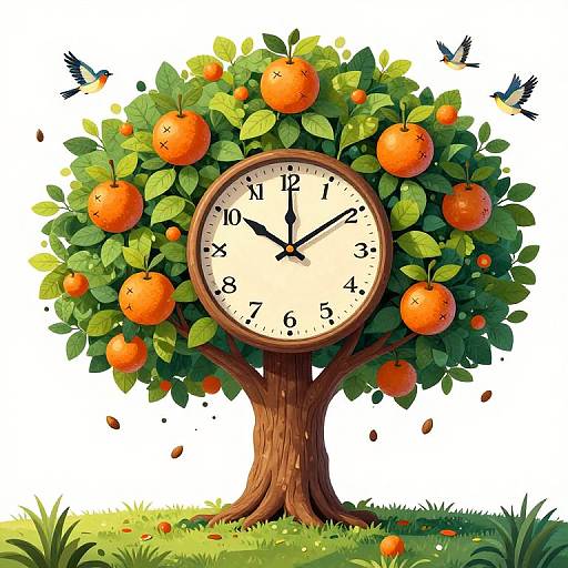 Clocktime Tree with Analog Face