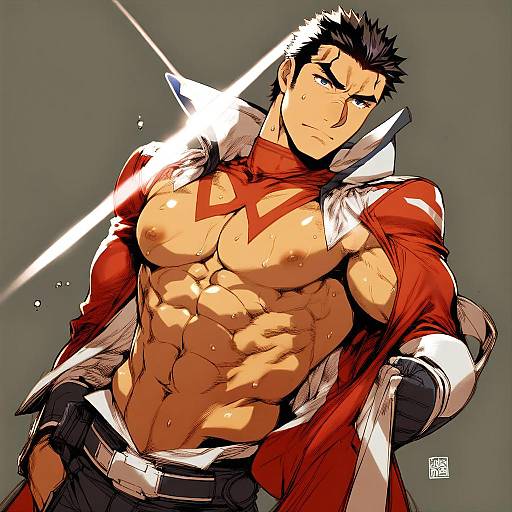 Illustration of Akihiro altland, gundam in the style of Branch (blackrabbits)