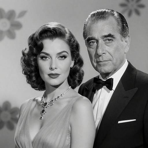 Glamorous Couple in Vintage Black-and-White
