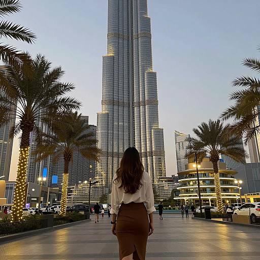 Twilight Urban Scene with Burj Khalifa