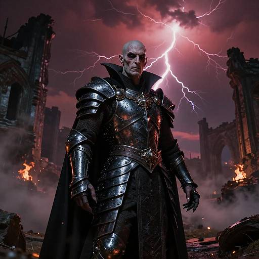 Cinematic Vampire Portrait in Ruins