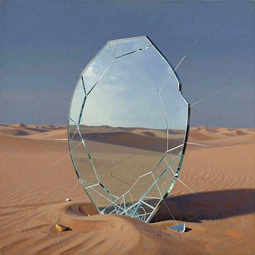 Surreal Shattered Mirror Desert Reflection