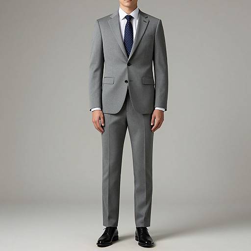 Elegantly Styled Man in Gray Suit
