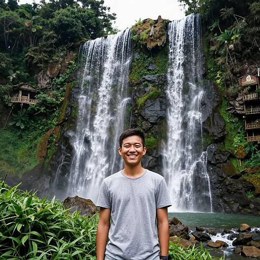 Boy Smiling by Datanla Waterfalls