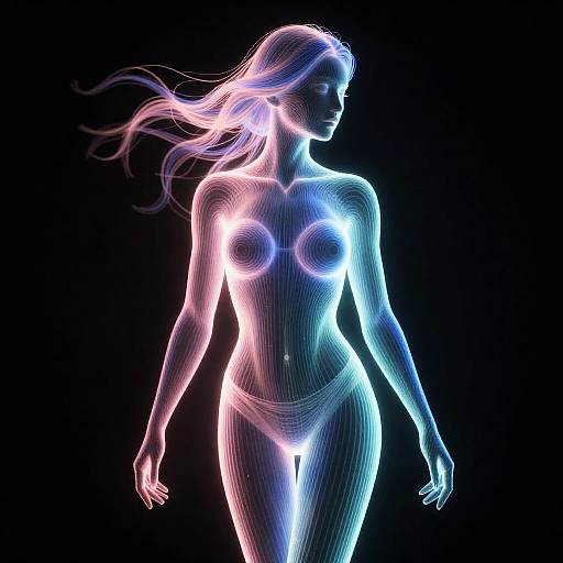 Luminous Silhouette of Woman