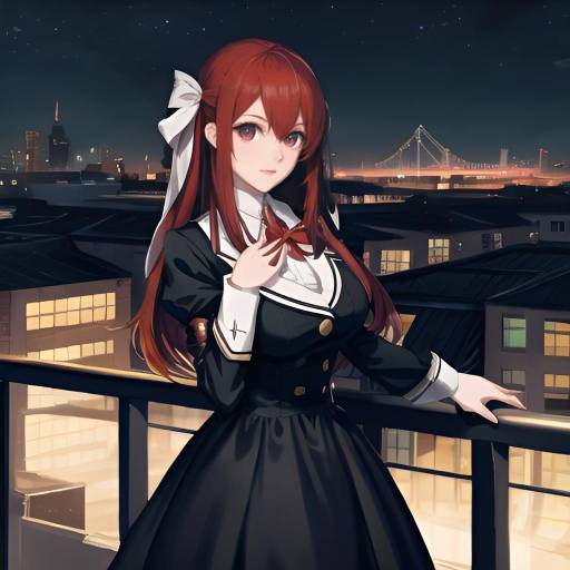 Nighttime Aesthetic Anime Portrait of Kurisu