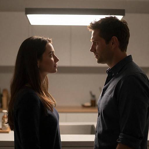 Dimly Lit Kitchen Intense Gaze