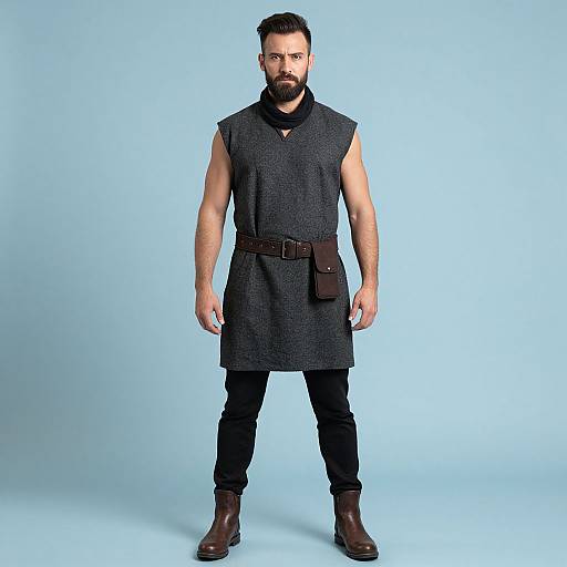 Bearded Man in Textured Tunic