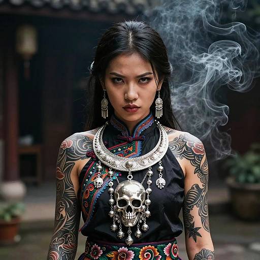 Neotraditional Vietnamese Female Tattoo
