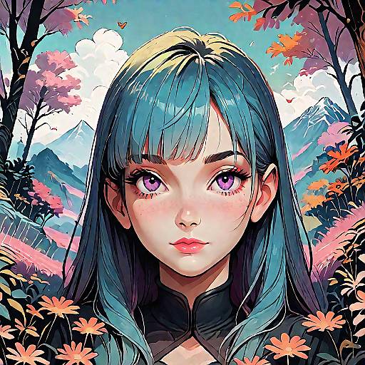 Epic Anime Forest and Mountain Landscape