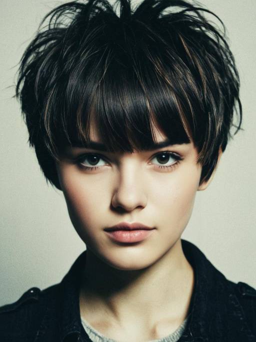 Photorealistic Woman with Messy Pixie Cut
