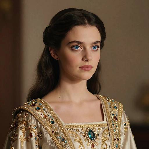 Realistic Portrait of Regal Elena in Robes