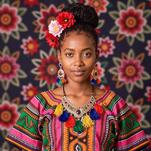 Vibrant Portrait of a Traditional Woman