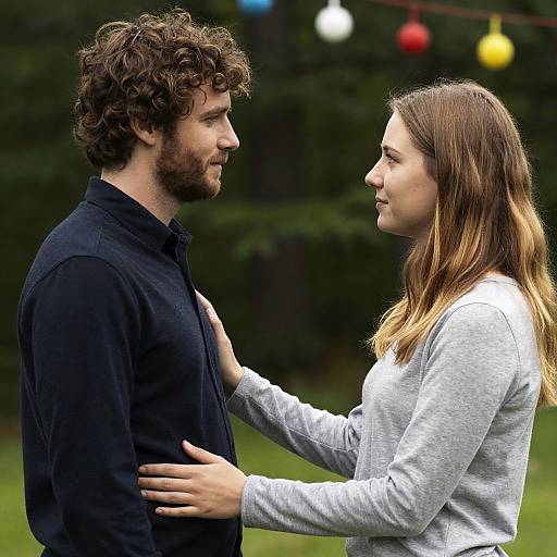 Couple in Nature with Colorful Ornaments