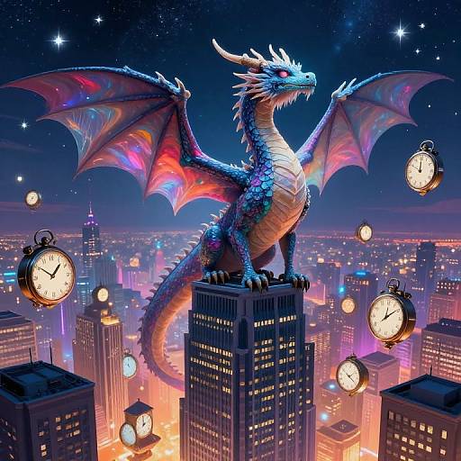 Ethereal Dragon Over Dreamscape City