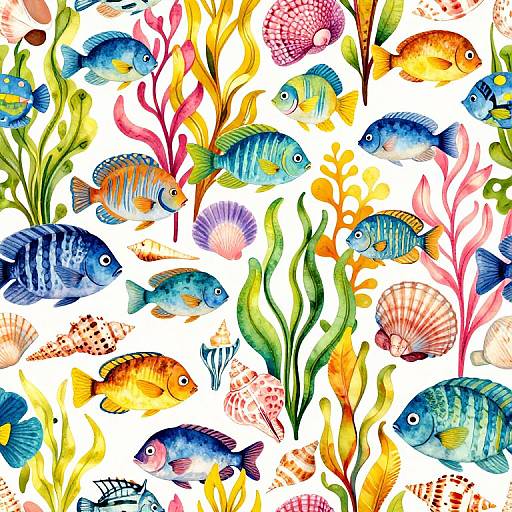 Vibrant Underwater Sea Life Pattern
