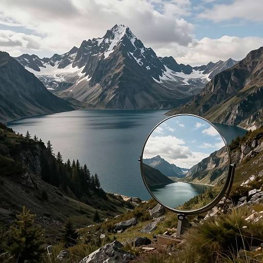 Surreal Mountains Reflecting Alternate Realities