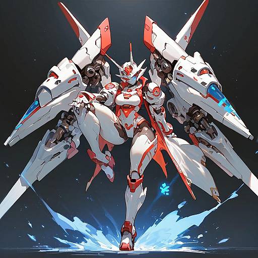 Seductive Mecha Girl Standing Split