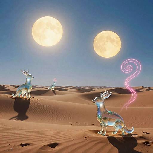 Mirrored Dunes Beneath Twin Suns