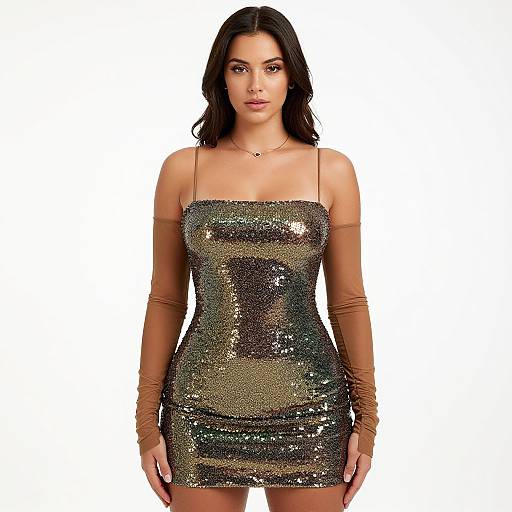 Modern Party Look with Sequined Dress