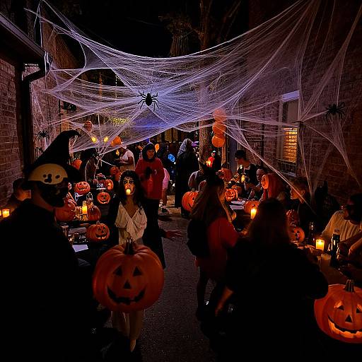 Halloween Street Party with Costumes