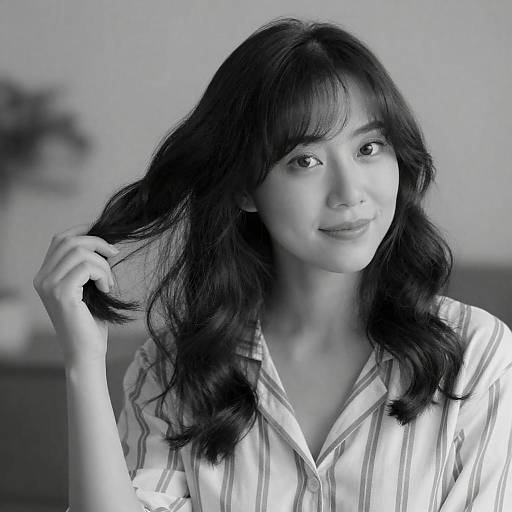 Elegant Black-and-White Portrait of Woman