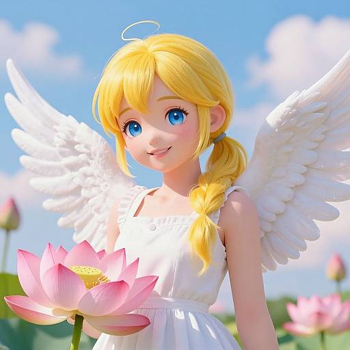 Photorealistic Angelic Spring Portrait