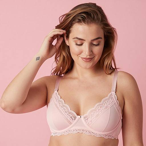 Delicate Portrait of a Woman in Pink