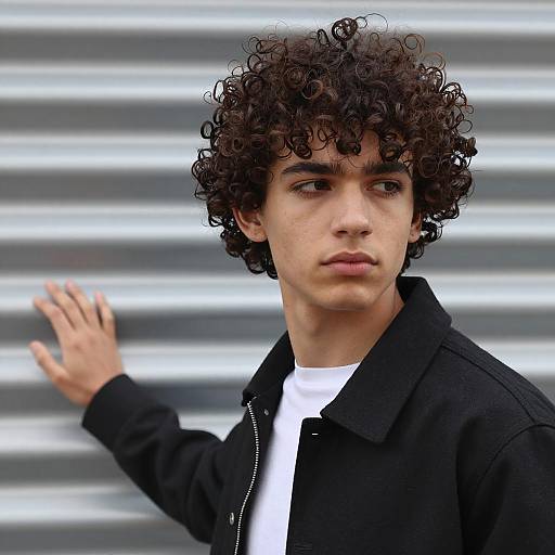 Serious Young Man in Black Jacket