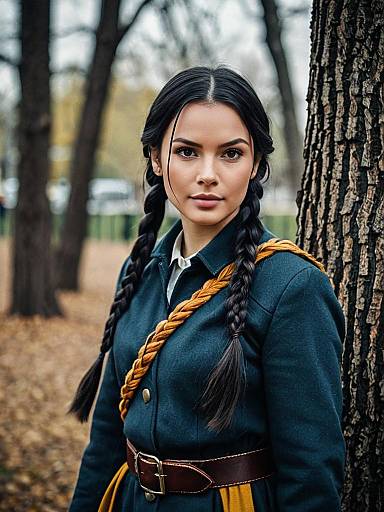 Woodland Costume Woman with Twin Braids