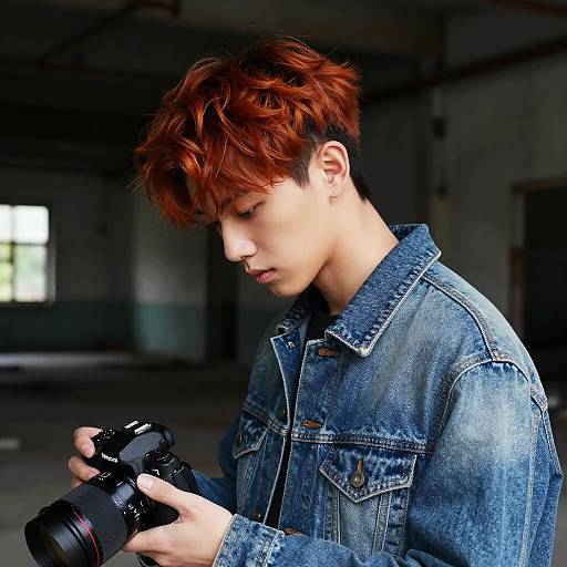 Vivid Hair Male Photographer Portrait