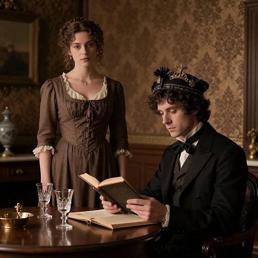 Victorian Room with Elegant Characters