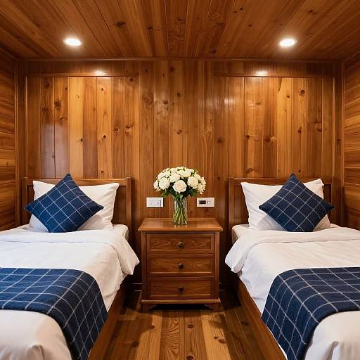 Luxurious Twin Beds Cabin Interior
