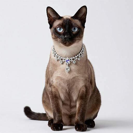 Elegant Thai Cat in Luxury Portrait