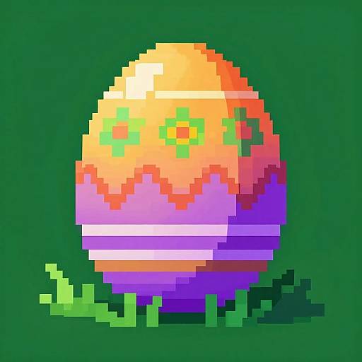 Vibrant Pixel Art Easter Egg
