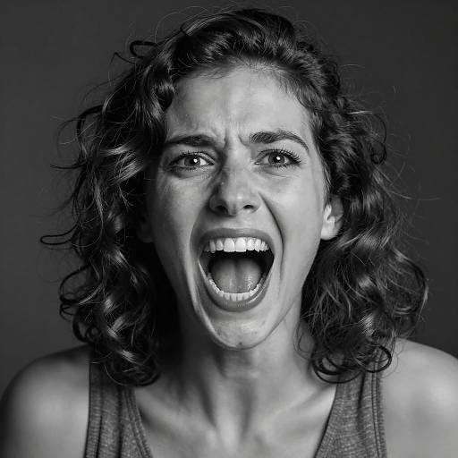Dramatic Black-and-White Portrait of Emotion